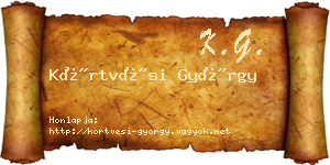 Körtvési György névjegykártya